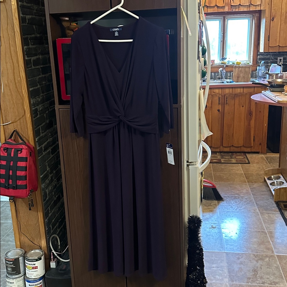 NWT Chaps Purple Dress in size lg - Picture 2 of 10